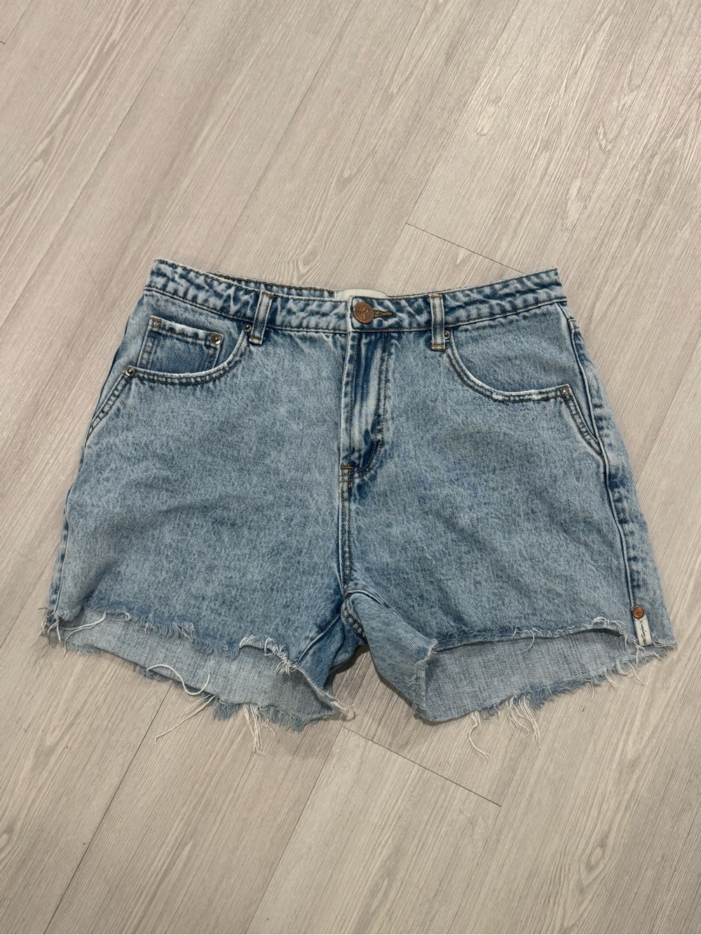 One Teaspoon High-Rise Light Blue Denim Shorts